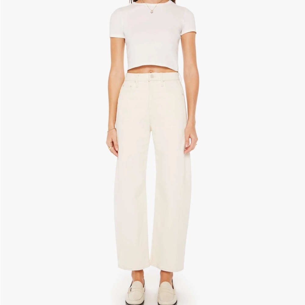 MOTHER Wide Leg Jeans in Natural Off-White/Cream Size 26